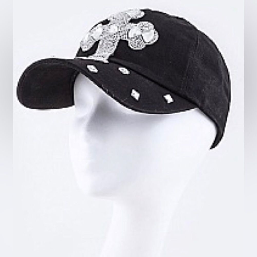 Crystal Cross Embelished Fashion Cap